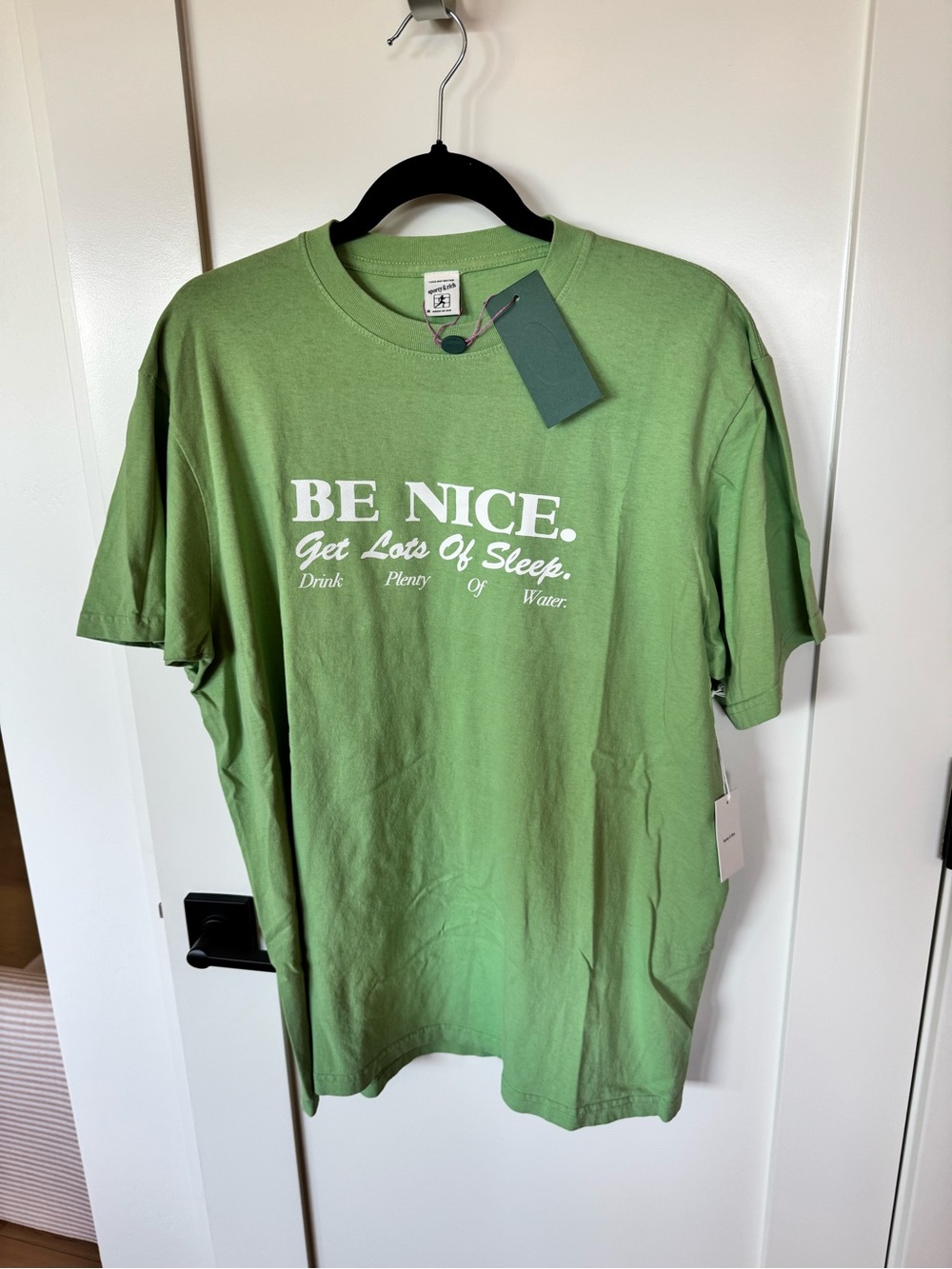 Sporty & Rich Be Nice Green Graphic Tee